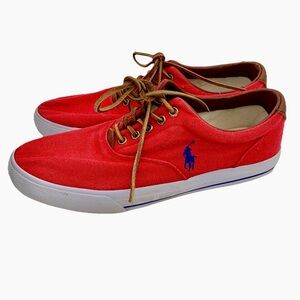 Polo Ralph Lauren Shoes Vaughn Red & Blue Men 9.5D 4th Of July Boat Deck‎ Preppy